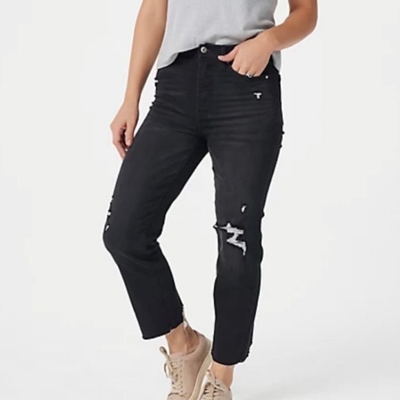 20. NWT Serra Retreat Distressed Black Jeans Size 0 - Picture 3 of 9